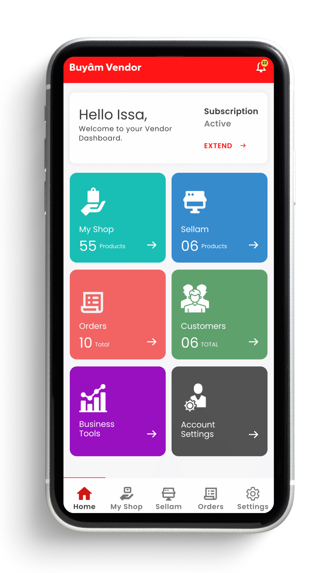buyam-vendor mobile app